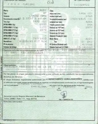 Scrapping Vehicle audi a3 (8p) 2.0 tdi of the year 2006 powered bkd