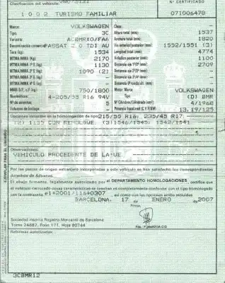 Veículo de Sucata volkswagen passat b6 variant (3c5) 2.0 tdi do ano 2007 alimentado bmr