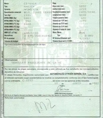 Scrapping Vehicle citroen berlingo / berlingo first monospace (mf_, gjk_, gfk_) 2.0 hdi 4x4 (mfrhy) of the year 2002 powered rhy