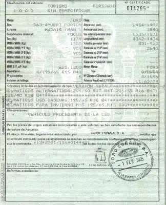 Veículo de Sucata ford focus berlina (cap) 1.6 16v cat do ano 2005 alimentado hwda