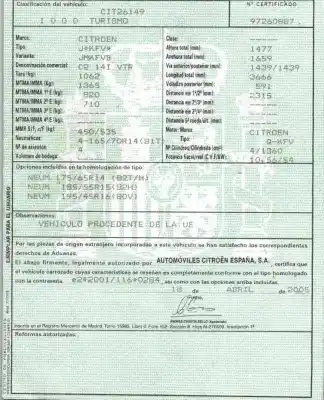Veículo de Sucata citroen c2 (jm_) 1.4 do ano 2005 alimentado kfv