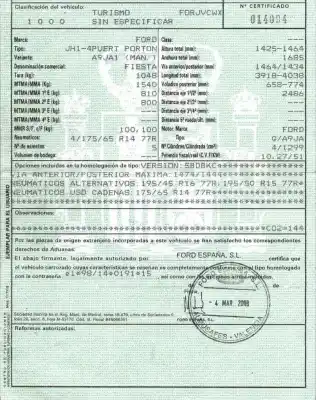 Veículo de Sucata ford fiesta (cbk) 1.3 cat do ano 2008 alimentado a9ja