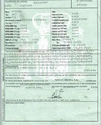 Утилизация автомобиля nissan qashqai / qashqai +2 i (j10, nj10, jj10e) 2.0 dci года 2008 питание m9r