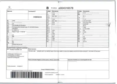 Veículo de Sucata peugeot bipper tepee 1.3 hdi 80 do ano 2017 alimentado 225a2000