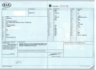 Veículo de Sucata kia carens iv 1.7 crdi do ano 2014 alimentado d4fd