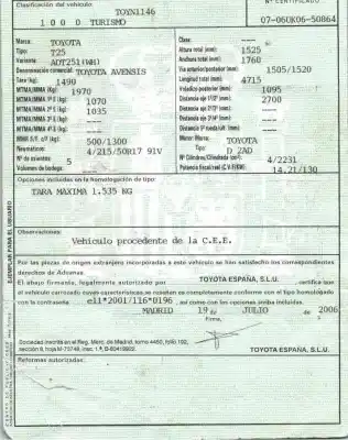 Здавання транспортного засобу toyota avensis (_t25_) 2.2 d-cat (adt251_) року 2006 потужний 2ad