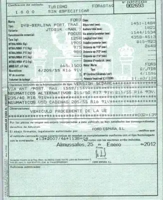 Veicolo di demolizione ford focus iii 1.6 ecoboost dell'anno 2012 alimentato jtdb