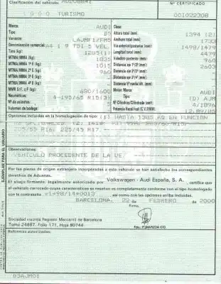 Veículo de Sucata audi a4 berlina (b5) 1.9 tdi do ano 2000 alimentado ajm