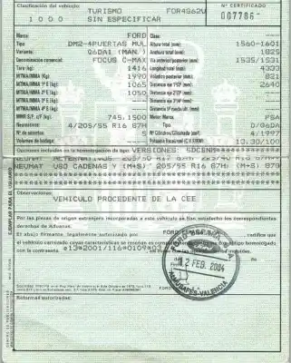 Veículo de Sucata ford focus c-max (cap) 2.0 tdci cat do ano 2004 alimentado g6da