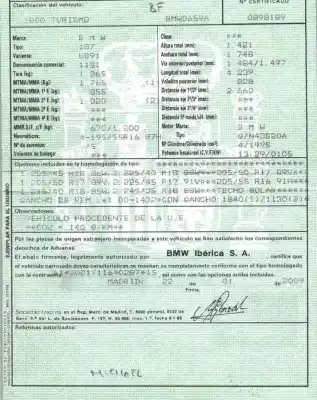 Sloopvoertuig bmw serie 1 berlina (e81/e87) 2.0 16v van het jaar 2009 aangedreven n43b20a