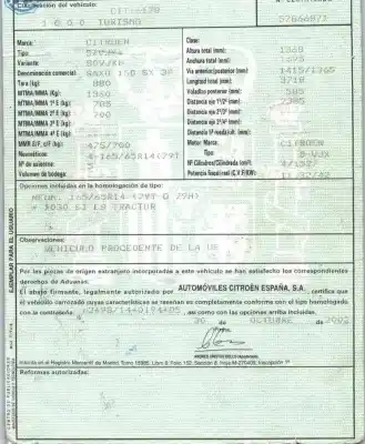 Sloopvoertuig citroen saxo 1.5 diesel van het jaar 2002 aangedreven vjx