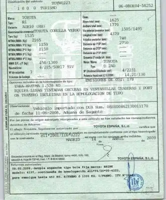 Scrapping Vehicle toyota corolla verso (r1) 2.2 d-4d sport of the year 2009 powered 2adfhv