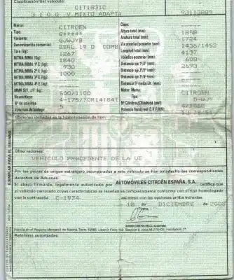 Veicolo di demolizione citroen berlingo 1.9 d multispace dell'anno 2003 alimentato wjy