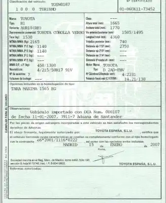 Veicolo di demolizione toyota corolla verso (r1) 2.2 d-4d sport dell'anno 2007 alimentato 2adfhv