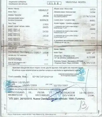 Veicolo di demolizione renault espace iv (jk0) (2002->) 2.2 dci (jk07) dell'anno 2004 alimentato g9tj742