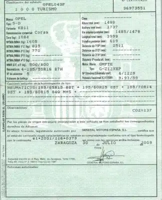 Veículo de Sucata opel corsa d (s07) 1.2 (l08 l68) do ano 2009 alimentado z12xep