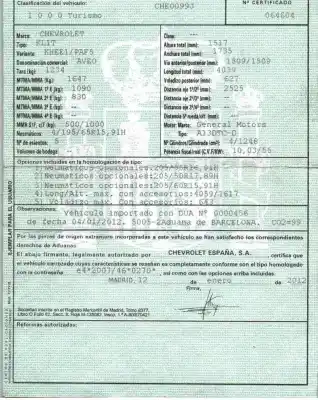 Scrapping Vehicle chevrolet aveo 1.3 diesel cat of the year 2012 powered a13dtc