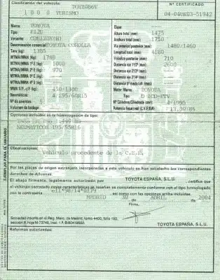 Veículo de Sucata toyota corolla (_e12_) 2.0 d-4d (cde120r_ cde120l_) do ano 2004 alimentado 1cdftv