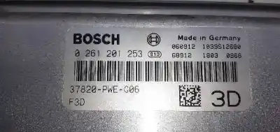 Автозапчастина б/у ебу контролер двигуна для honda jazz (gd1/5) 1.4 ls посилання на oem iam 37820pweg06 1039s12680 0281201253