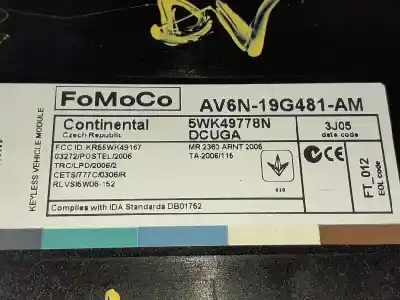 Second-hand car spare part electronic module for ford c-max titanium oem iam references 1829420 5w4k9778n av6n19g481am