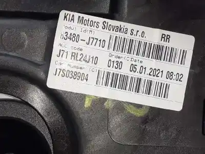 Second-hand car spare part rear right window regulator for kia proceed (cd) 1.6 t-gdi gt oem iam references 83849j7710  