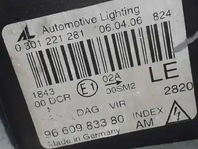 Gebrauchtes Autoersatzteil linker scheinwerfer zum citroen c6 exclusive oem-iam-referenzen 6208a2 0301221281 9660983380