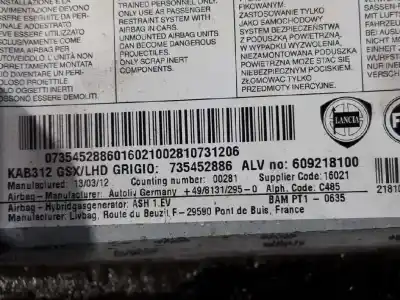 Recambio de automóvil de segunda mano de airbag delantero izquierdo para fiat 500 cabrio (150) pop referencias oem iam 735452886  609218100