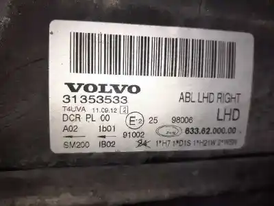 Second-hand car spare part right headlight for volvo s80 berlina t5 summum oem iam references 31353539  31353532