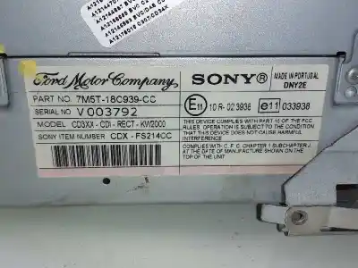 Автозапчастина б/у аудіо система / радіо cd для ford c-max (cb3) ghia посилання на oem iam 1778828  7m5t18c939cc