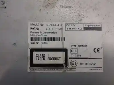 Автозапчастина б/у аудіо система / радіо cd для subaru legacy familiar/outback b13 (bp) 2.0 d classic sw посилання на oem iam 86201aj410  cqef1873ad