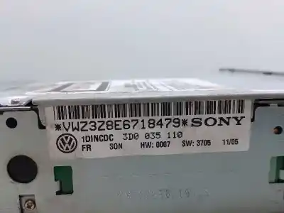 Автозапчастина б/у аудіо система / радіо cd для volkswagen phaeton (3d2/3d8) tdi v6 4motion (5 asientos) посилання на oem iam 3d0035110  
