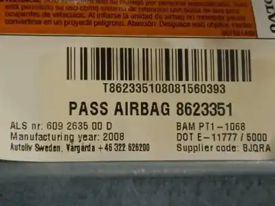 Автозапчасти б/у комплект подушки безопасности за volvo c30 2.0d r-design ссылки oem iam 31332807 31271075 8623351