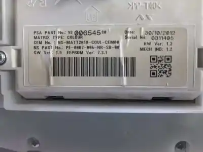 Peça sobressalente para automóvel em segunda mão quadrante por peugeot 208 allure referências oem iam 9822633380 9800654580 9803993280