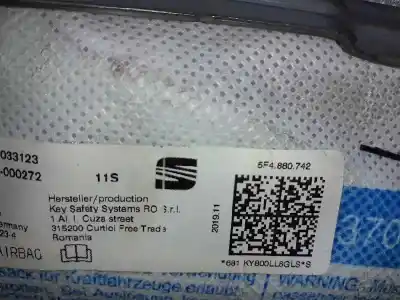 Автозапчасти б/у передняя правая подушка безопасности за seat leon (5f1) fr fast lane ссылки oem iam 5f4880742  
