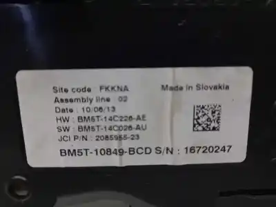 İkinci el araba yedek parçası enstrüman paneli için ford c-max trend oem iam referansları 5580301 bm5t14c226ae bm5t10849bcd