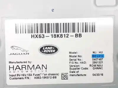 Second-hand car spare part gps navigation system for jaguar xe portfolio oem iam references t4a31403 t4a12120 hx6318k812bg