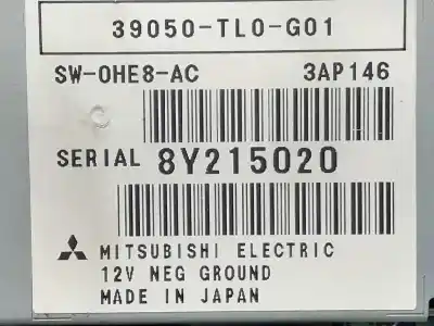 Second-hand car spare part audio system / radio cd for honda accord tourer (cw) 2.2 dtec cat oem iam references 39050tl0g01za 8y215020 392050tl0g01