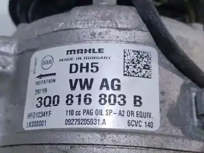 Peça sobressalente para automóvel em segunda mão compressor de ar condicionado a/a a/c por seat leon (5f1) reference referências oem iam 3q0816803d 51-1249 lk88801