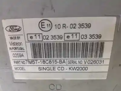 Peça sobressalente para automóvel em segunda mão sistema de áudio / rádio cd por ford focus lim. (cb4) business referências oem iam 1830411 6000cd 7m5t18c815ba