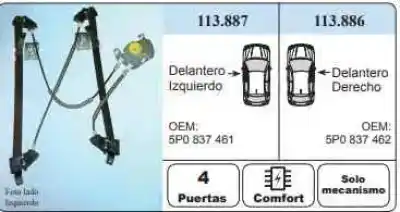 Piesă de schimb auto la mâna a doua mecanism acționare geam fațã stânga pentru seat altea (5p1) select referințe oem iam 113887  