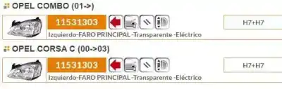 Pezzo di ricambio per auto di seconda mano faro anteriore sinistro per opel corsa c corsa c riferimenti oem iam 1216000  11531303