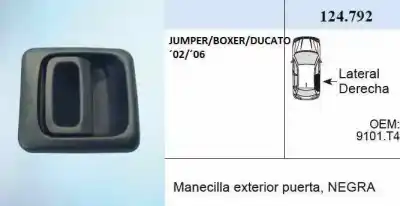 Recambio de automóvil de segunda mano de maneta exterior lateral derecha para citroen jumper caja cerrada desde ´02 2.0 hdi cat referencias oem iam 124792  