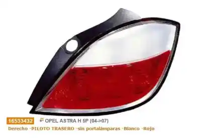 Second-hand car spare part Right Tailgate Light for OPEL ASTRA H BERLINA Essentia OEM IAM references 1222112  16533432