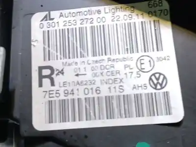 Автозапчасти б/у правая фара за vw multivan v (7hm, 7hn, 7hf, 7ef, 7em, 7en) 2.0 tdi ссылки oem iam 7e5941018b 0301253272 7e94101611s