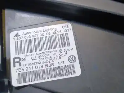 Автозапчасти б/у правая фара за vw multivan v (7hm, 7hn, 7hf, 7ef, 7em, 7en) 2.0 bitdi 4motion ссылки oem iam 7e5941018b 1307023907 