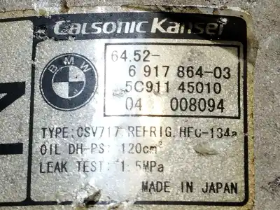 Second-hand car spare part air conditioning compressor for bmw x5 (e53) 4.8 is oem iam references  5c91145010 64526917864