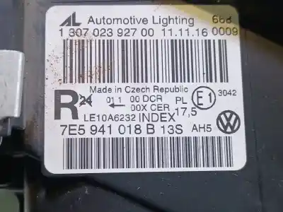 Автозапчасти б/у правая фара за vw multivan v (7hm, 7hn, 7hf, 7ef, 7em, 7en) 2.0 bitdi 4motion ссылки oem iam 7e5941018b 0307023927 