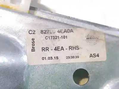 Автозапчастина б/у регулятор скла заднього правого для nissan qashqai ii suv (j11, j11_) 1.2 dig-t посилання на oem iam 827004ea0a  827004ea0a