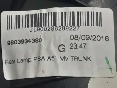 Second-hand car spare part interior left tailgate light for citroen c3 live oem iam references 6350jc jl900286289227 9803934380