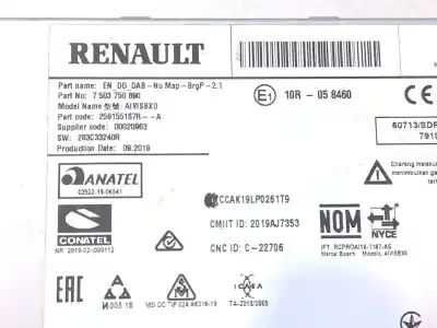 Автозапчасти б/у аудиосистема / радио cd за renault clio v (b7_) 1.0 tce 100 (b7mt) ссылки oem iam 259155167r  7503750890